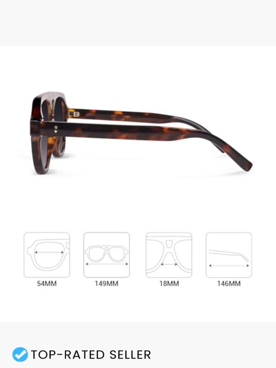 Retro Square Aviator Sunglasses Polarized 70s Bold Flat Top Frame Chic main image 7